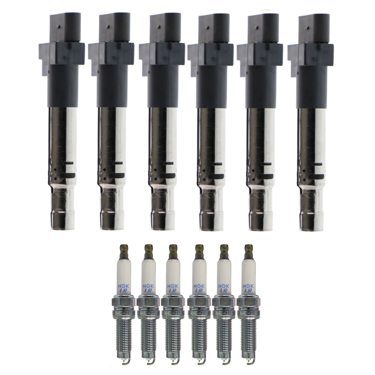 Set of 6 Ignition Coils & NGK Laser Iridium Spark Plugs for A3 Quattro Eos (2006–2013)