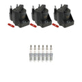 Set of 3 Ignition Coils & 6 Ruthenium Spark Plugs for Aztek Impala Malibu (2000–2005)