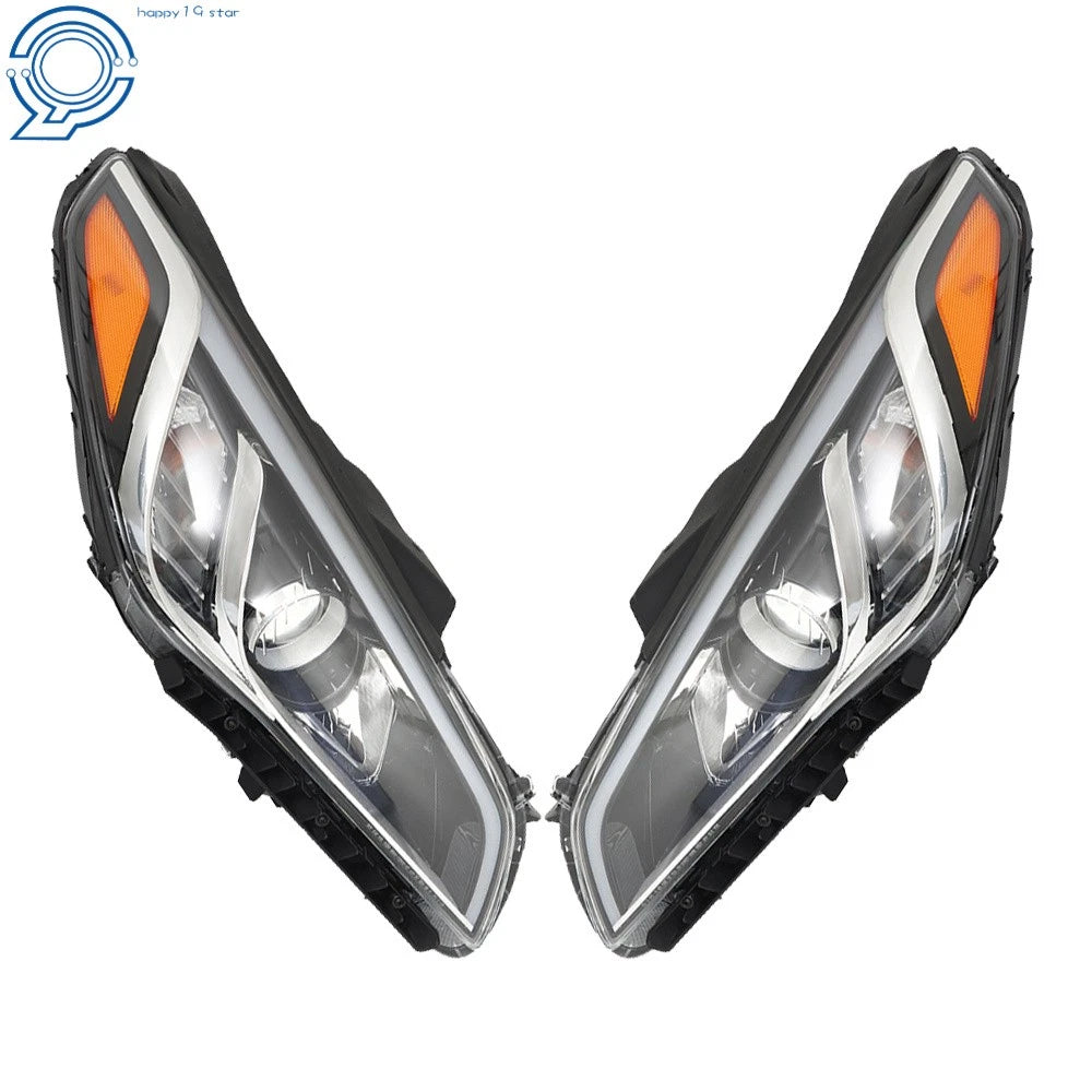 Set of 2 Clear Chrome Headlights for Hyundai Sonata (2015-2017)