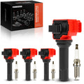 Set of 4 Ignition Coils & Iridium Spark Plugs for Subaru Impreza Forester