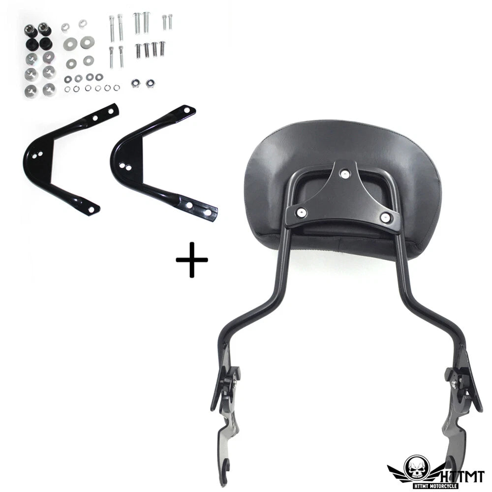 Black Gear Skull Backrest Sissy Bar Docking for Harley Touring FLHR (1997–2008)