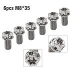 Set of 6 Titanium M8x35mm Torx Head Flange Screws for Motorcycle