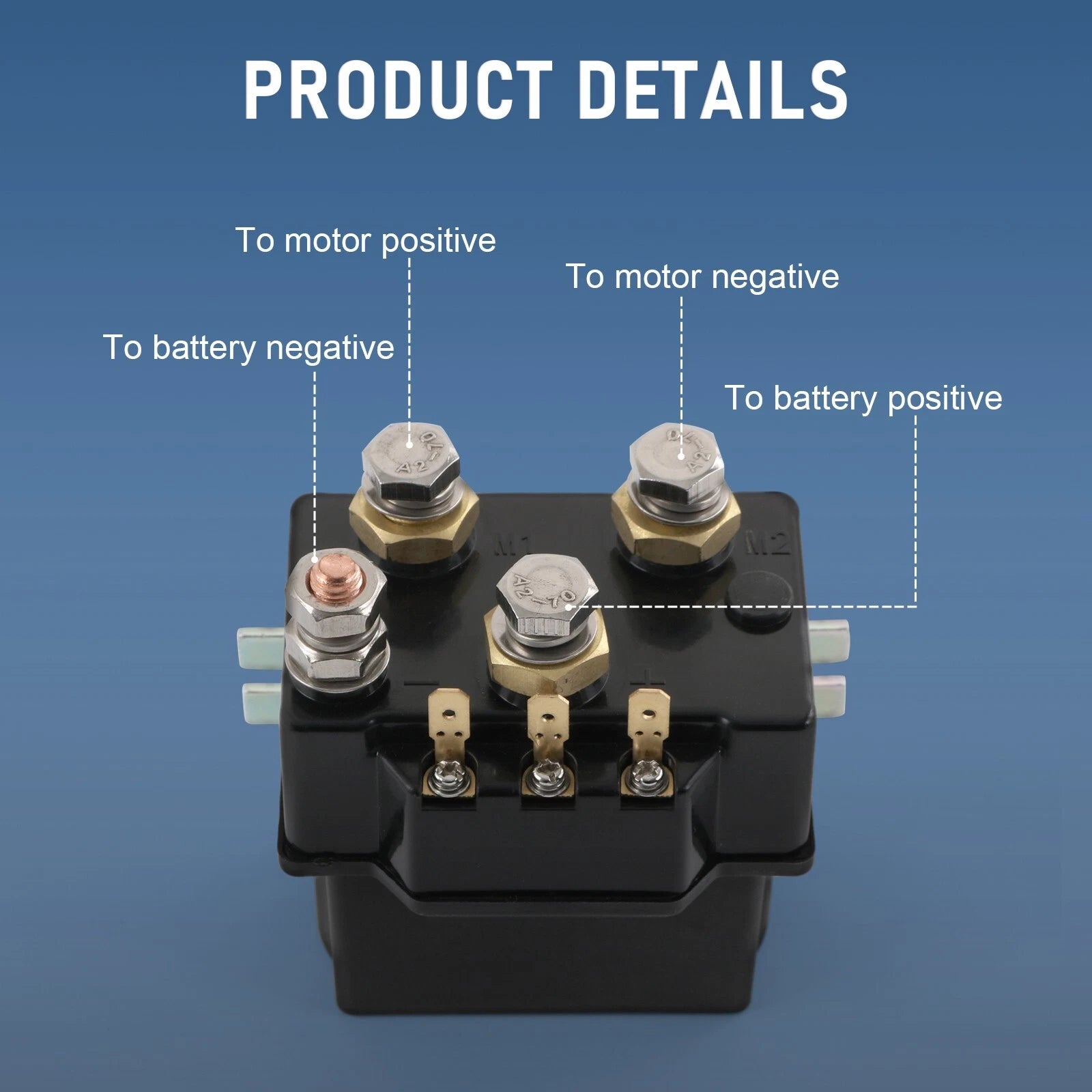 Heavy Duty Winch Relay Contactor for ATV UTV Truck (12V 500A)