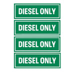 Set of 4 Diesel Only Stickers for Boats Fuel Containers - High Visibility Decal