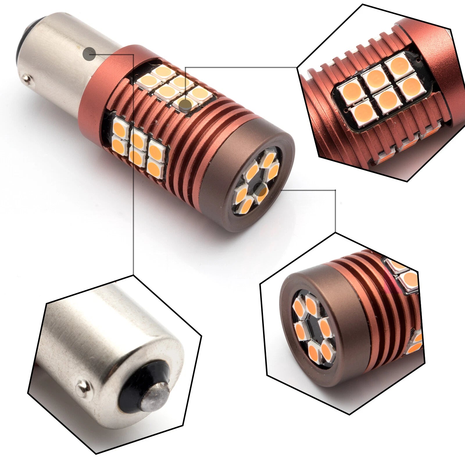 Amber LED Front Turn Signal Bulbs for Toyota (2000-2006)