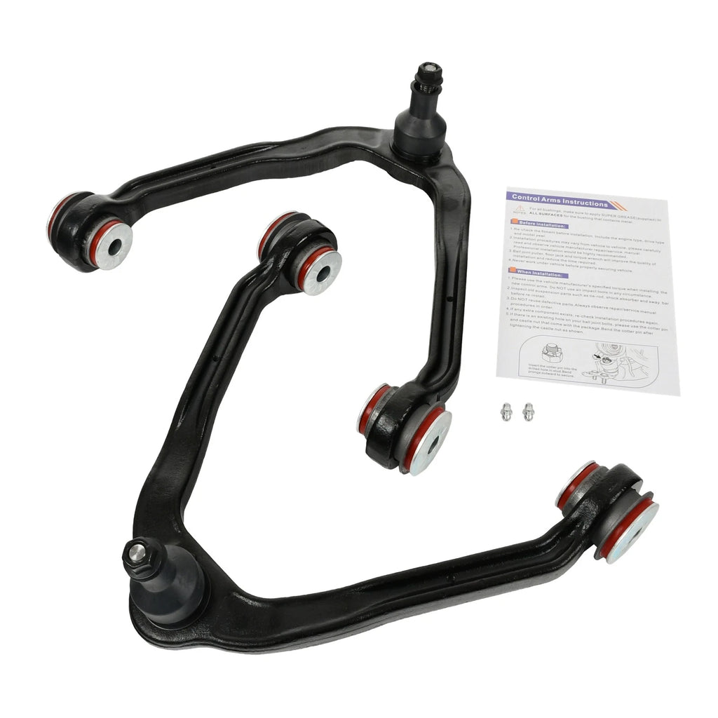 8pc Front Upper Control Arms Tie Rod Kit for GMC Chevy Sierra Silverado 1500 (2007–2018)