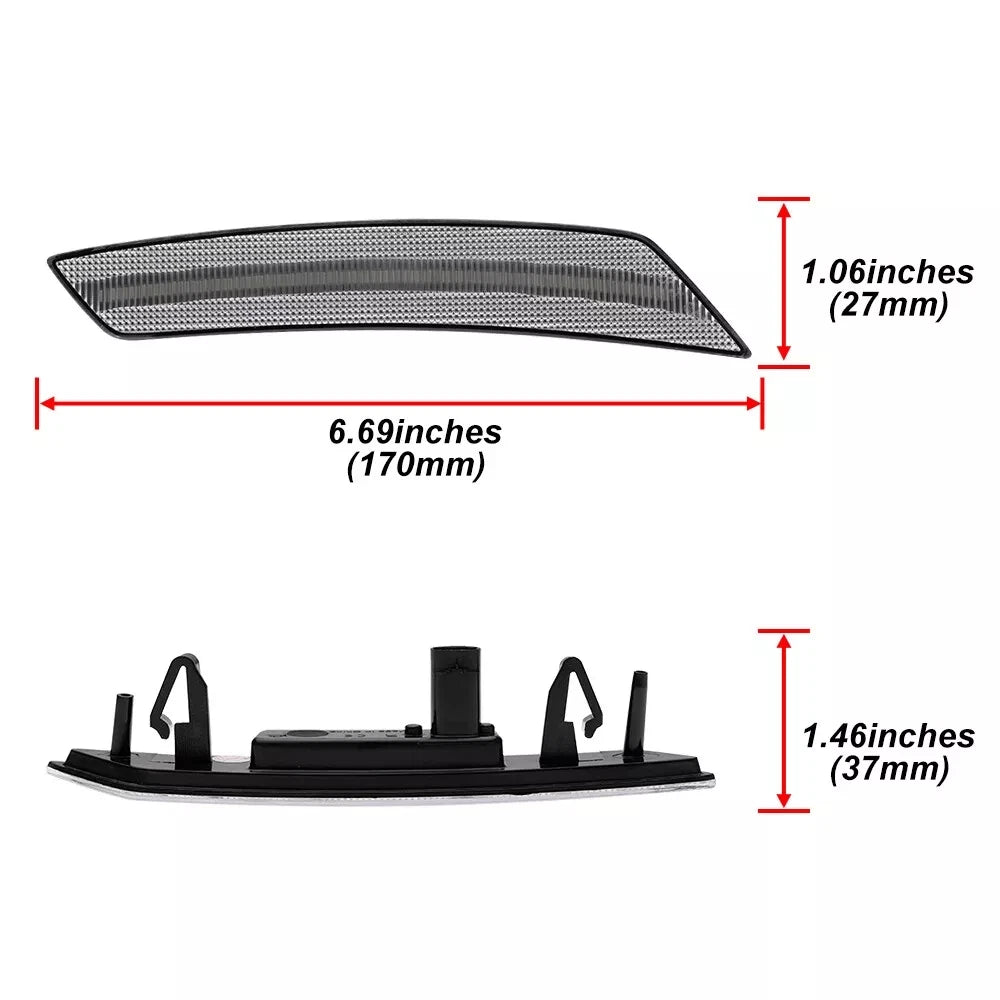 2Pcs Clear White LED Side Marker Light for Chevrolet Equinox (2022–2024)