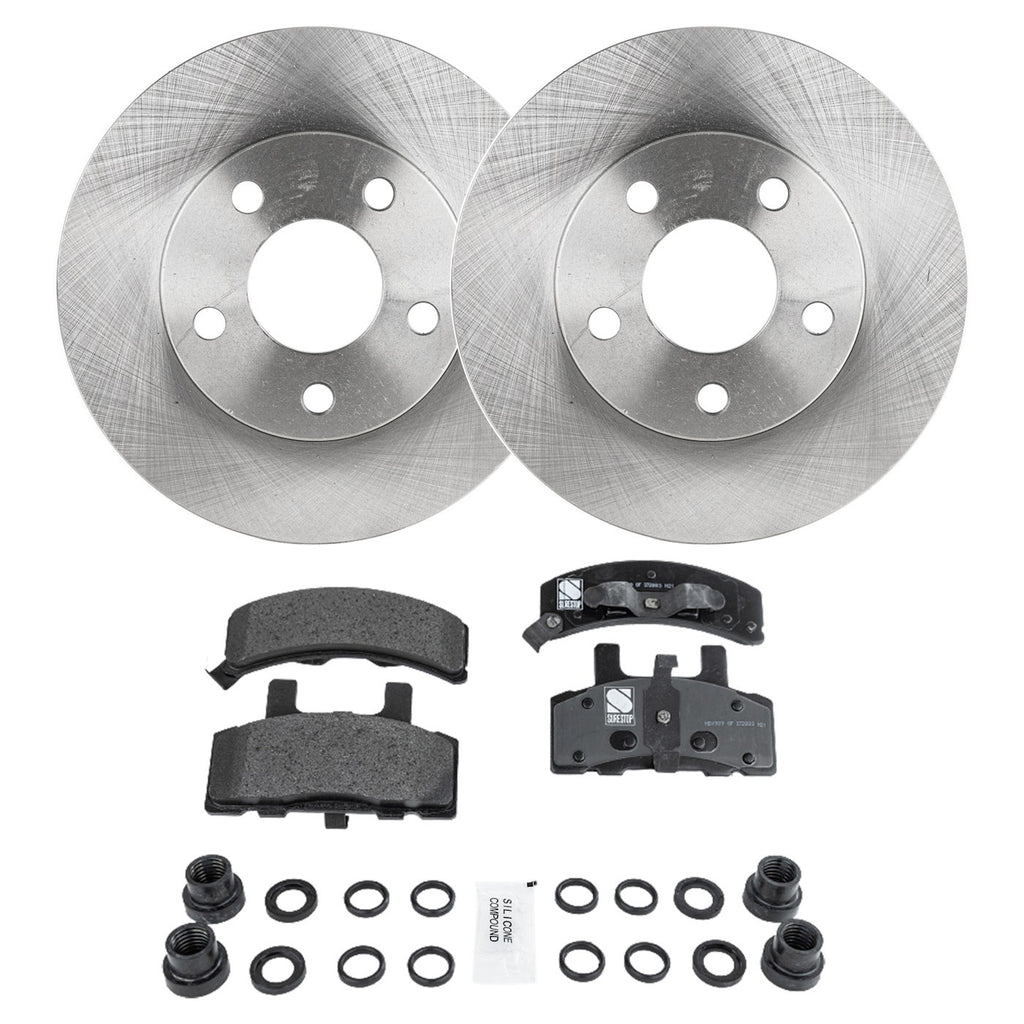 Set of 2 Front Brake Discs and Pads for Cadillac Fleetwood (1990–1992)