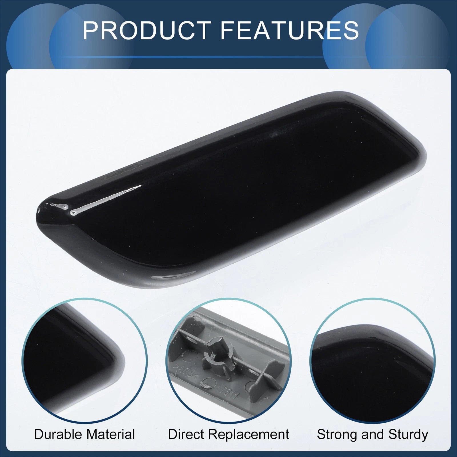Front Right Washer Nozzle Cover Cap for Honda Accord VIII (2011–2013) Black