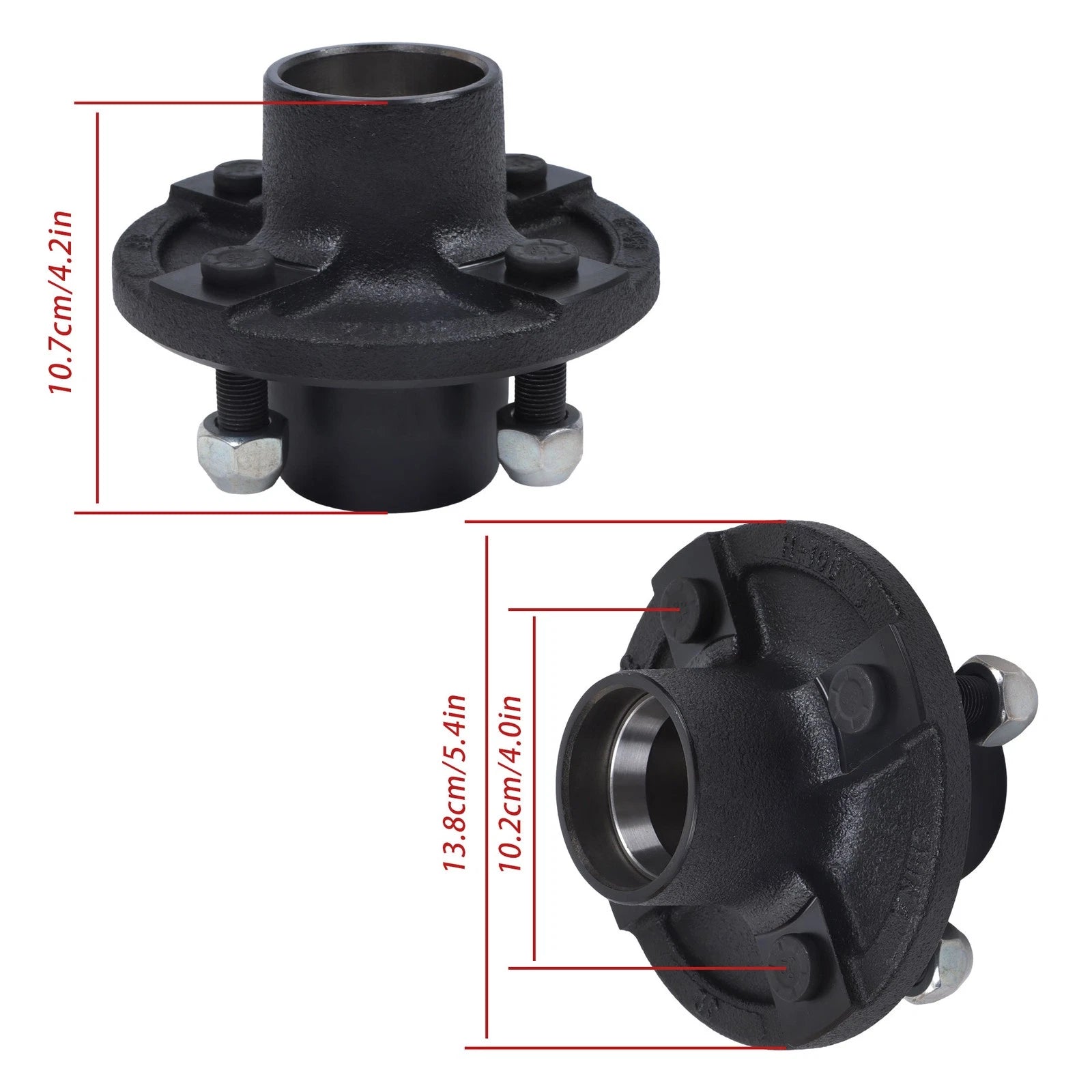 Set of 4 Trailer Axle Idler Hubs for 2000 lbs Spindle (1")