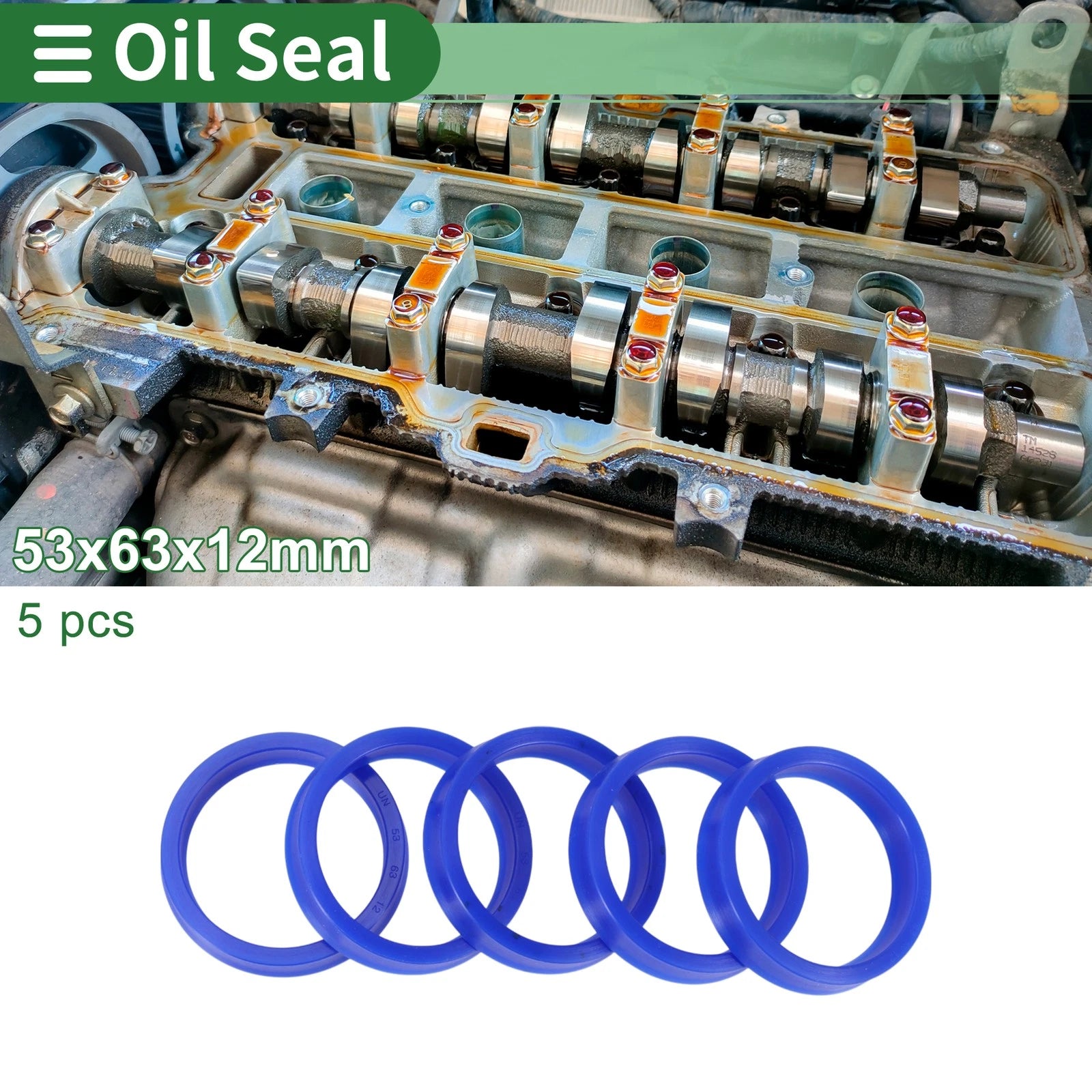 Set of 5 Oil Seal Rotary Shaft Seal 53x63x12mm High Pressure for Various Models