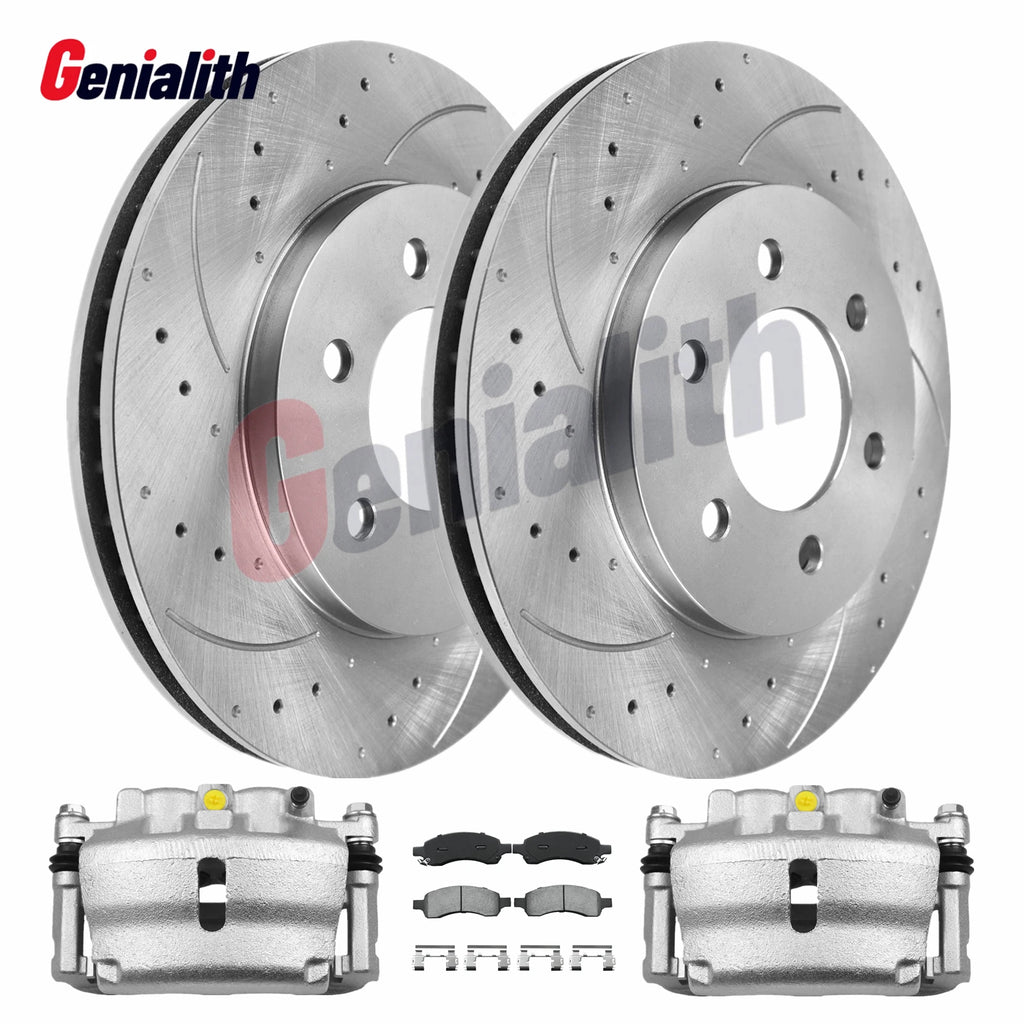 Front Drilled Rotors Calipers Brake Pads for Enclave Traverse Acadia (2007–2016)