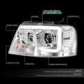 LED DRL Bar Chrome Projector Headlights for Ford F-150 (2004–2008)
