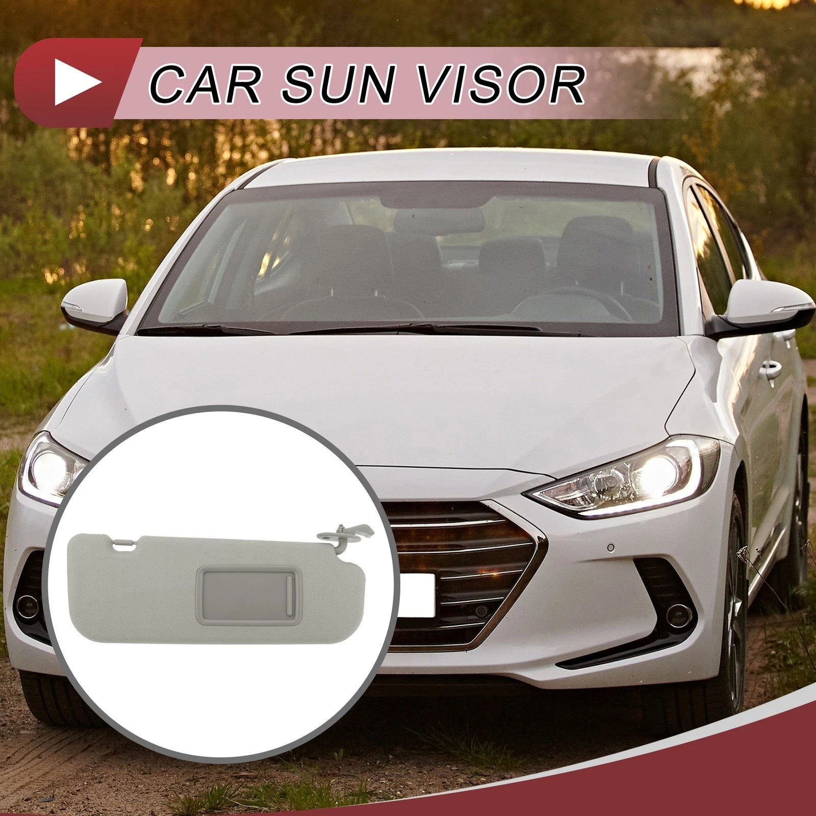 Right Passenger Side Sun Visor No. 852203X000TX for Hyundai Elantra (2011–2015)