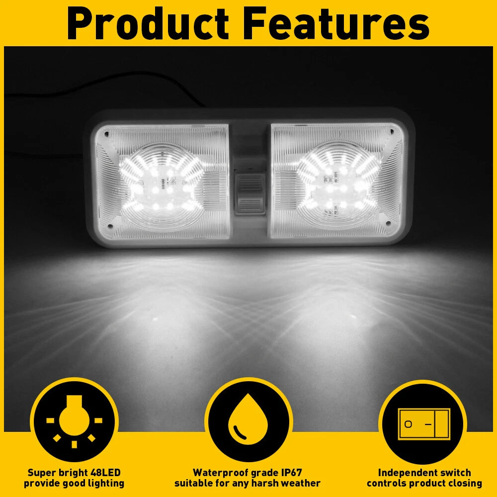 LED Ceiling Fixture for RV Camper Trailer (12V)
