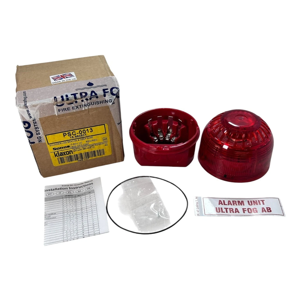 Klaxon PSC-0013 Red LED Siren/Flashing Beacon 17-60V DC