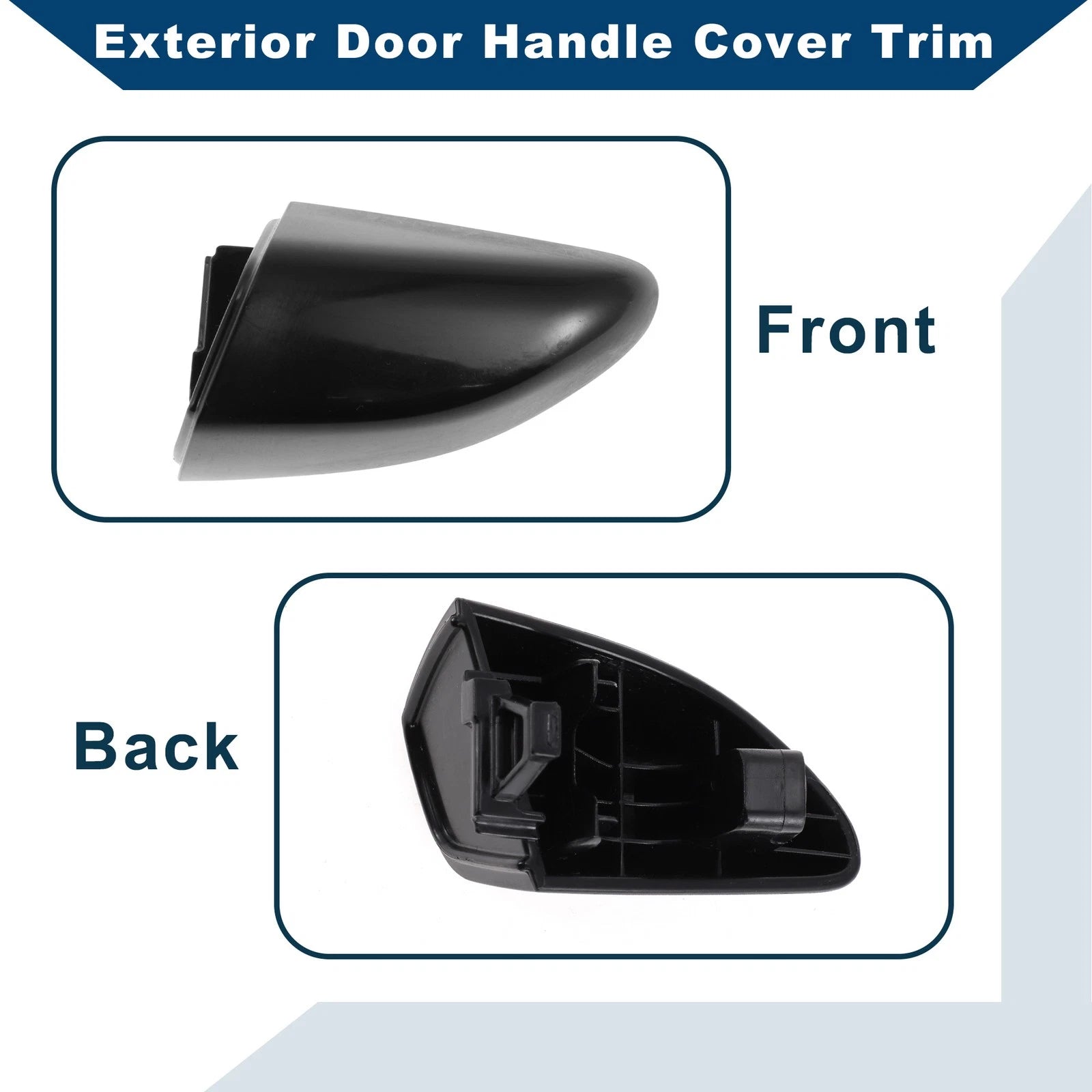 Exterior Door Handle Cover Trim for Hyundai Sonata (2015–2019) Black ABS