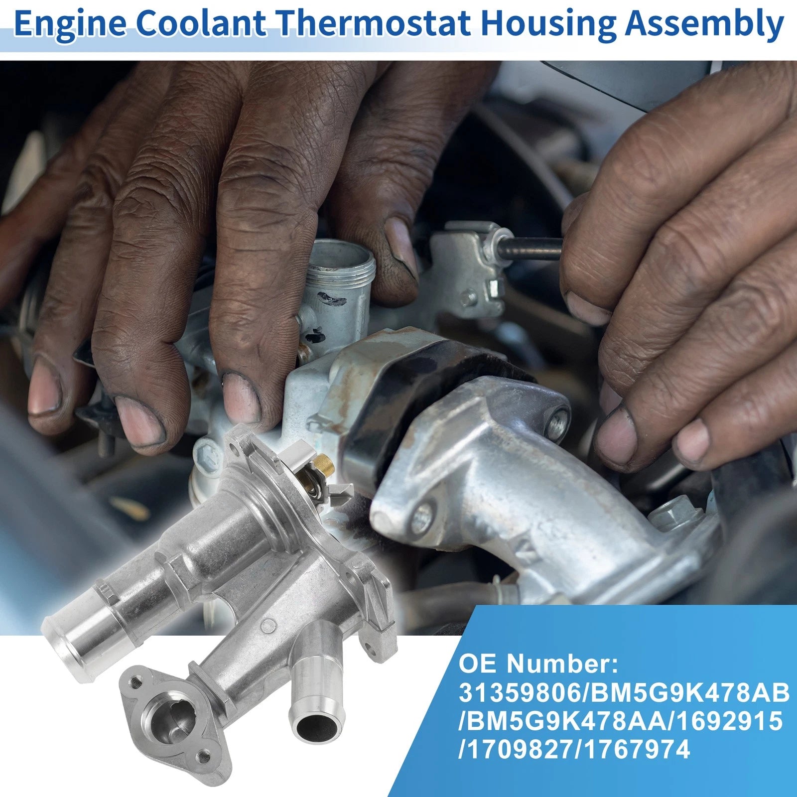 Engine Coolant Thermostat Housing Assembly No. 31359806 for Volvo S90 (2018–2019)