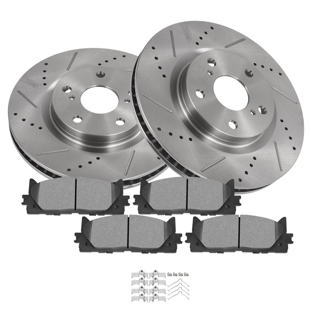 Front Drilled Rotors & Brake Pads for Lexus ES300H ES350 (2013–2018)