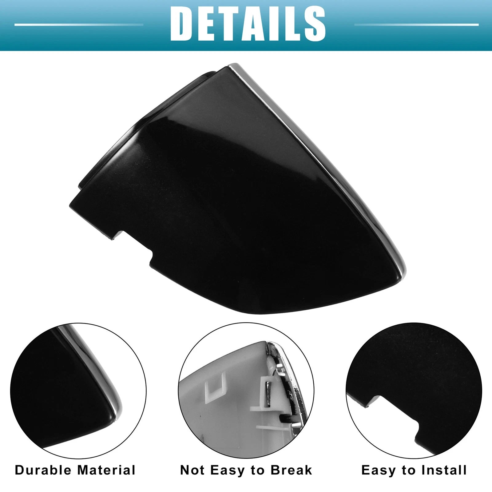 Front Left Outside Door Handle Cap for Volkswagen Jetta (2011–2018) Black