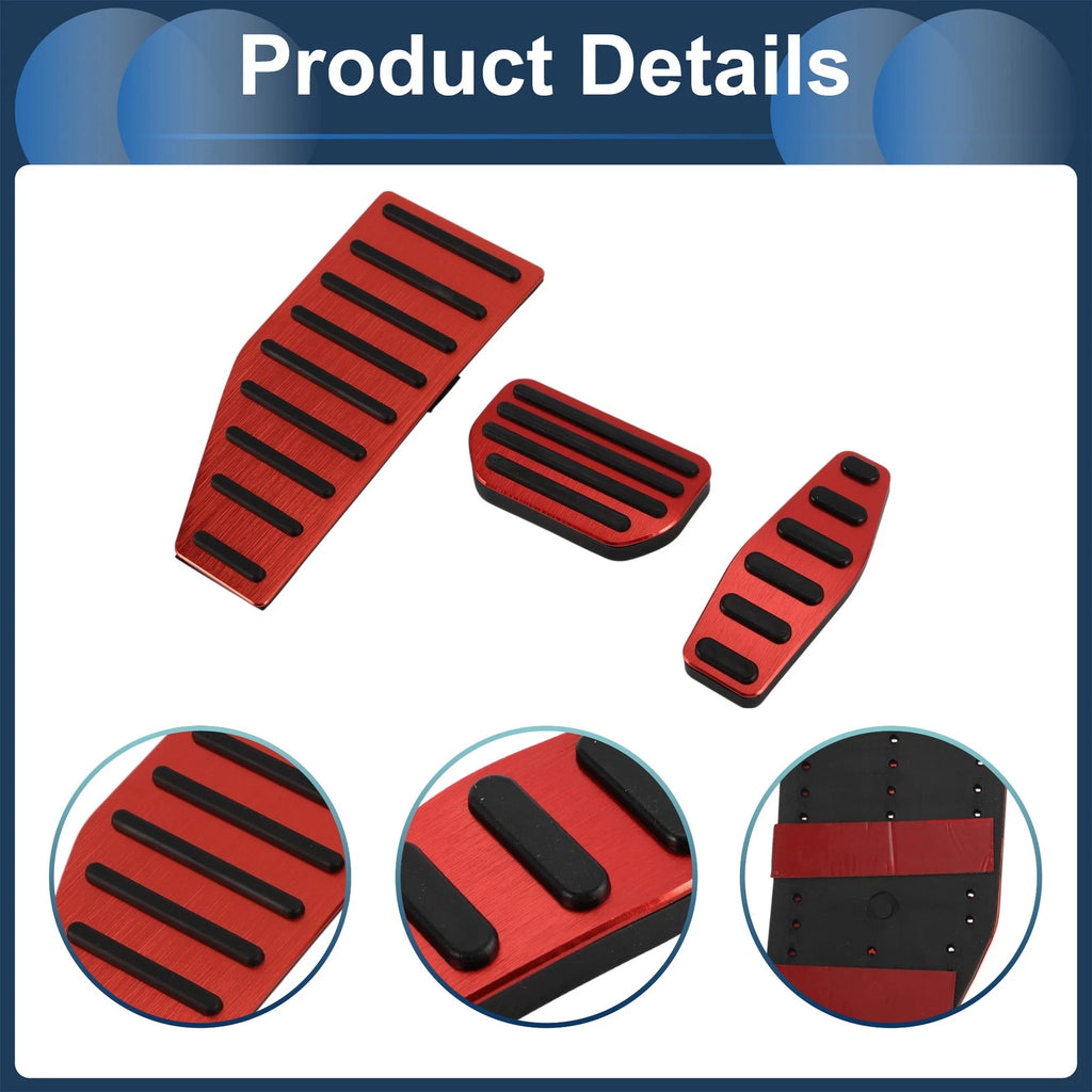 3 Pcs Accelerator Pedal Covers for Suzuki Jimny JB70W (2018–2022) Red
