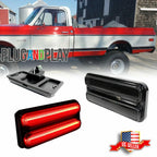 2X Smoke Lens Red LED Rear Side Marker Lights for Chevy GMC Truck (1968–1972)