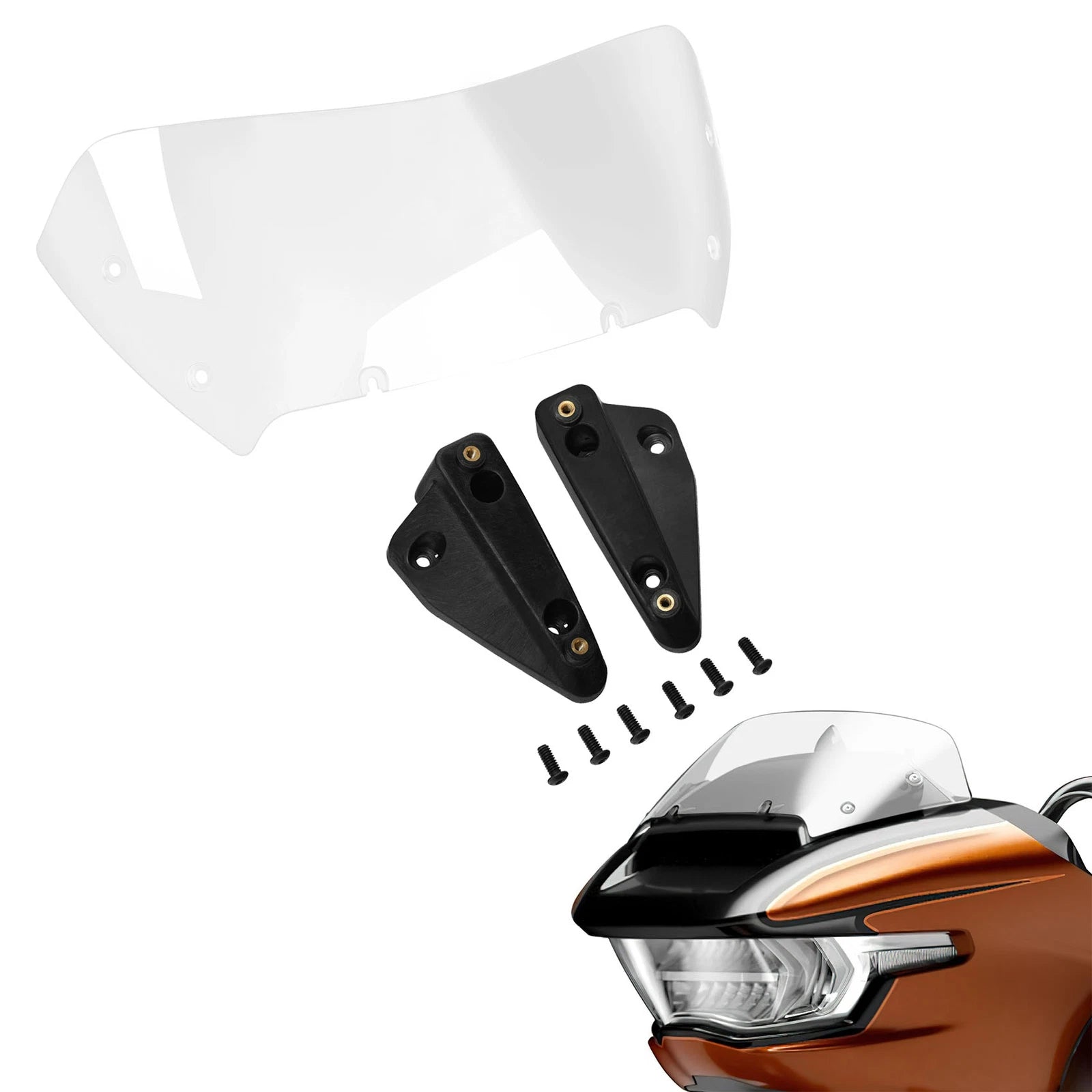 8.27" Clear Windshield & Mount Kit for Harley CVO Road Glide (2023–2025)