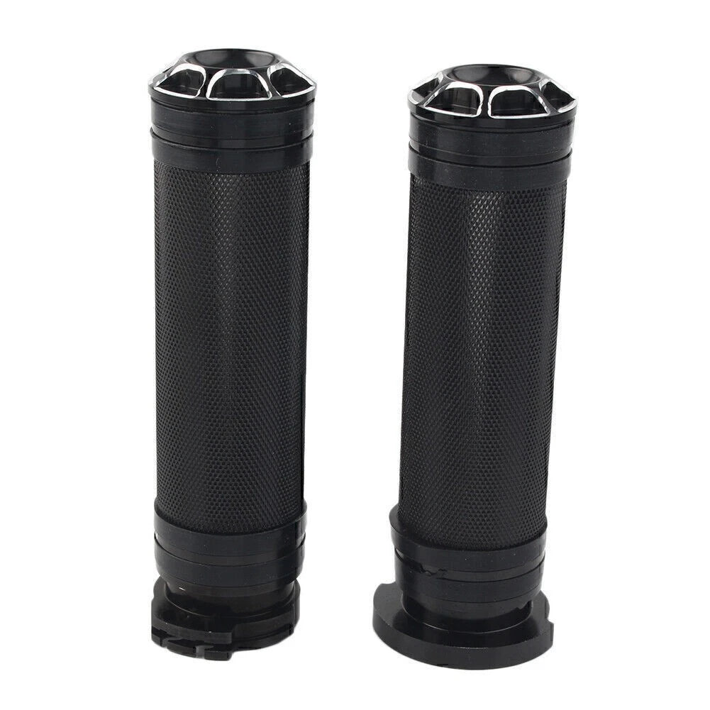 1" Black Cut Handle Bar Hand Grips for Harley VRSC XL XR Dyna Softail (1996–Present)