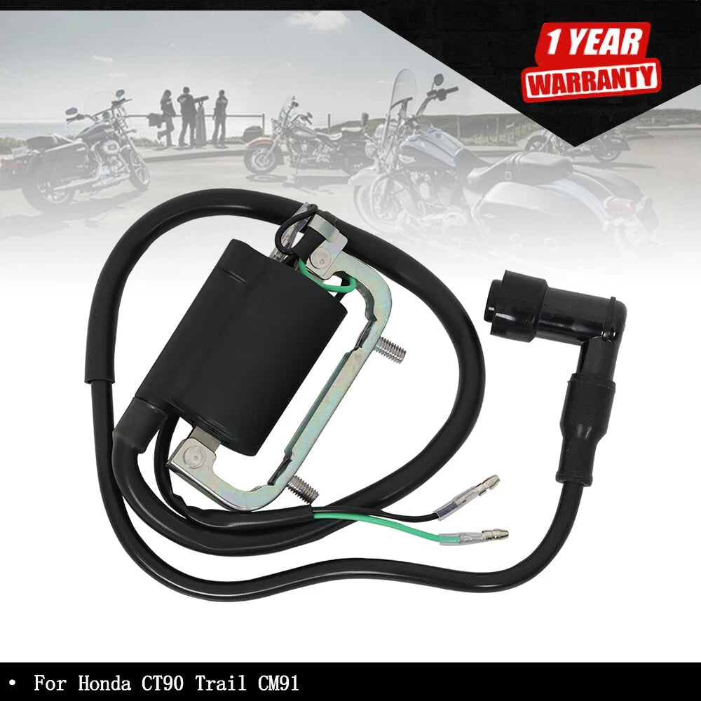 Ignition Coil with Spark Plug Cap for Honda CT90 Trail (1966-1979)