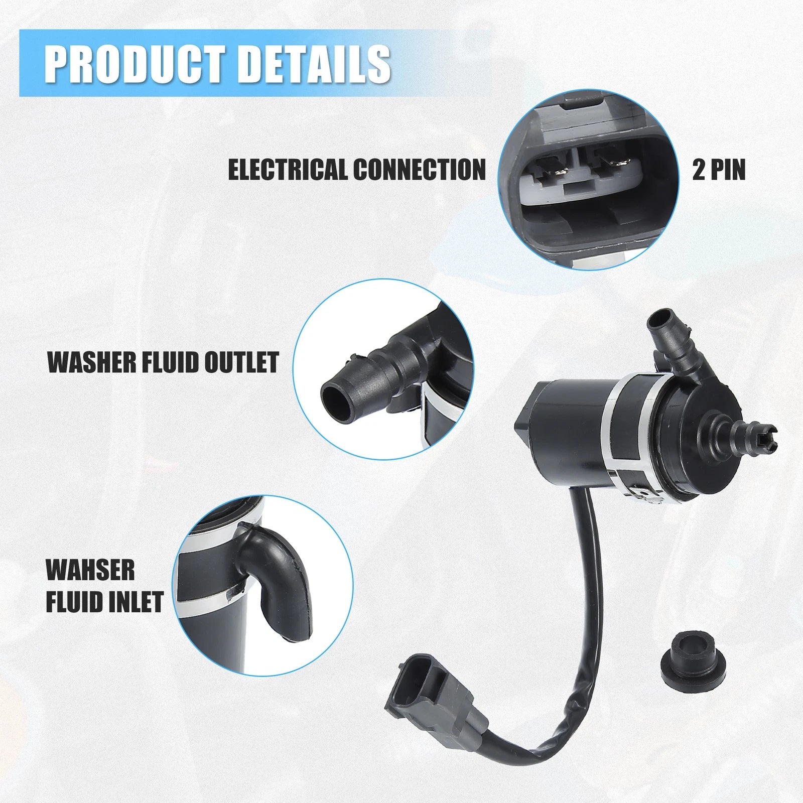 Windshield Washer Motor Pump No. 8260A096 for Mitsubishi Outlander (2007–2020)