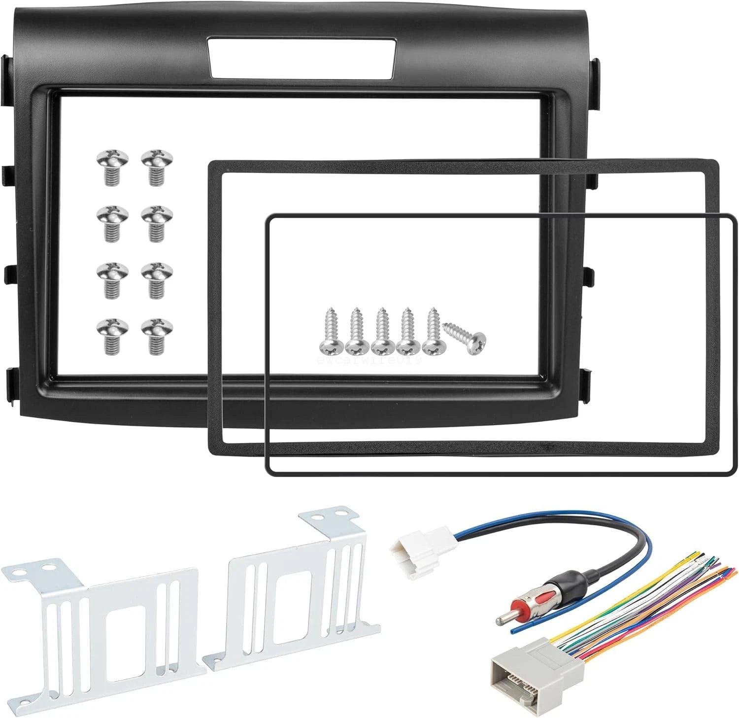 Double DIN Radio Install Dash Bracket & Wire Harness for Honda CR-V (2012–2016)