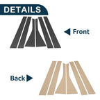 6 Pcs Door Pillar Window Trim for Honda Fit (2007–2008) Carbon Fiber