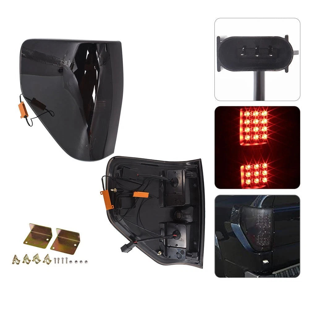 Set of 2 LED Tail Lights for Ford F150 (2009–2014) Black Housing