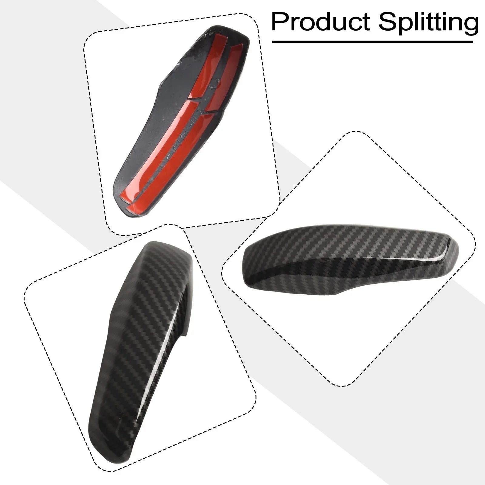2 x Carbon Fiber Black Car Decorative Frame for Smart (2010–2014)