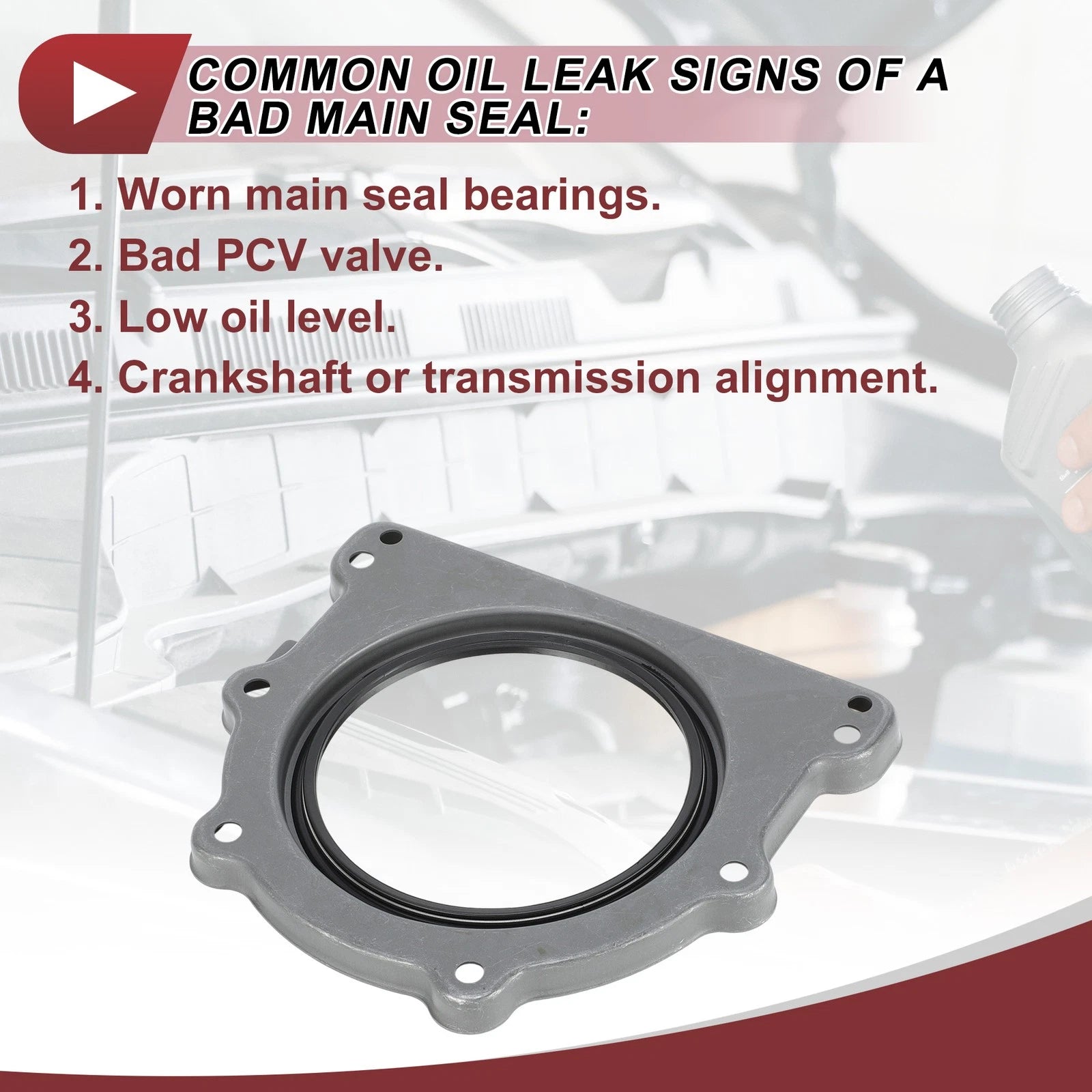 1 Pc Crankshaft Oil Seal with Flange for Mercedes-Benz C250 SLK250 (2012–2015) No. 2710140104
