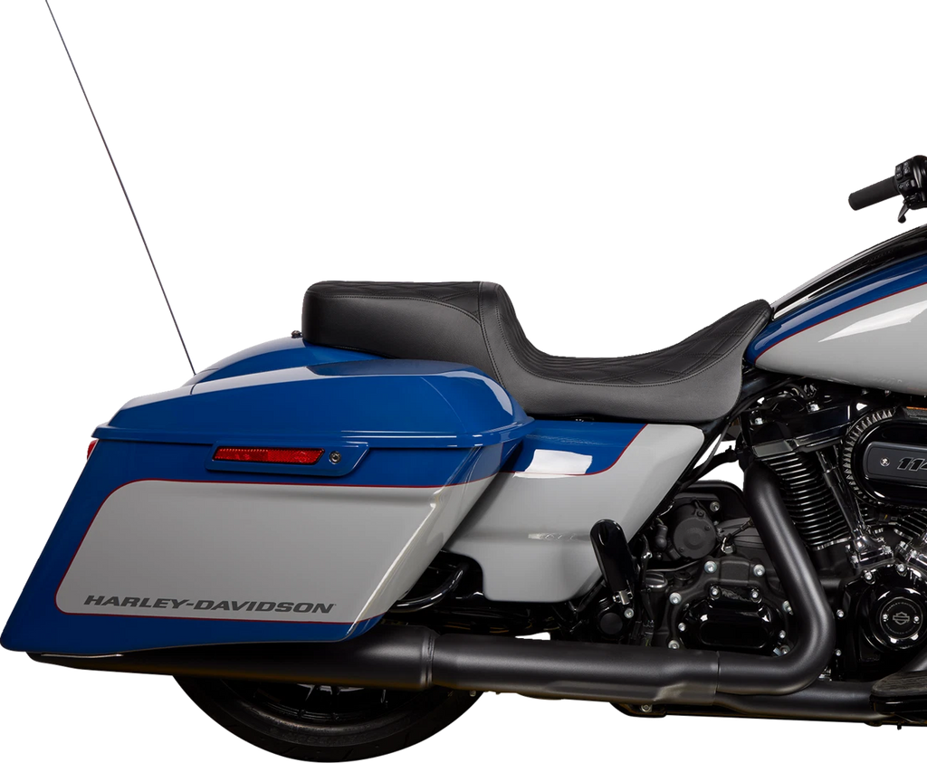 Predator 2-Up Seat for Drag Specialties (Vinyl, Double Diamond Black Stitch)