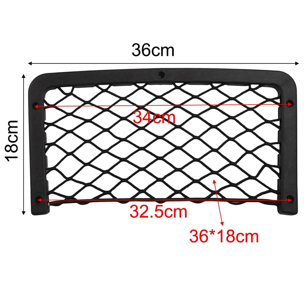 Set of 2 Car Seat Organizer Mesh Storage Bags for Universal Fit (36x18cm)