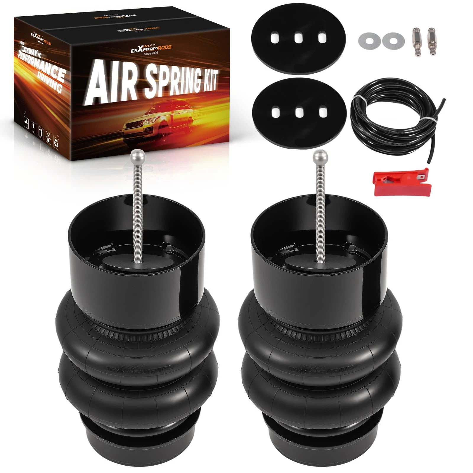 Rear Air Ride Suspension Bags Bracket Kit for Chevrolet Malibu (1964–1972)