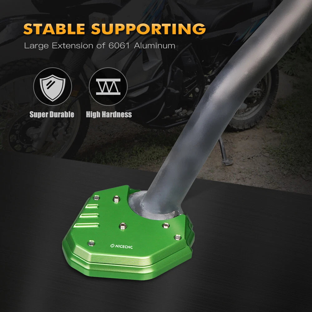 Kickstand Pad Side Stand Foot Plate Extension for Kawasaki KLR650 (2008–2018)