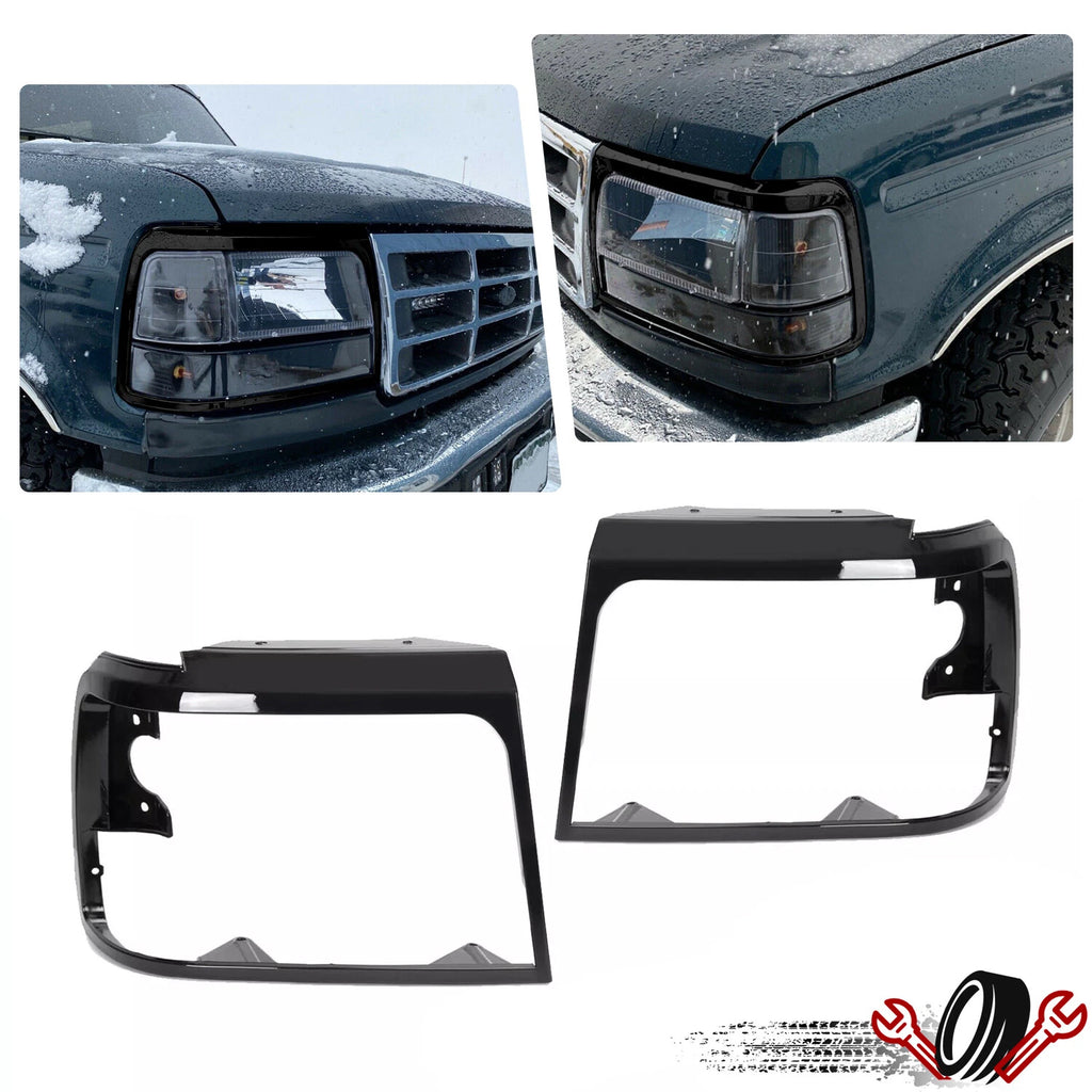 Headlight Trim Bezel Pair for Ford Bronco F150 F250 F350 (1992–1996)