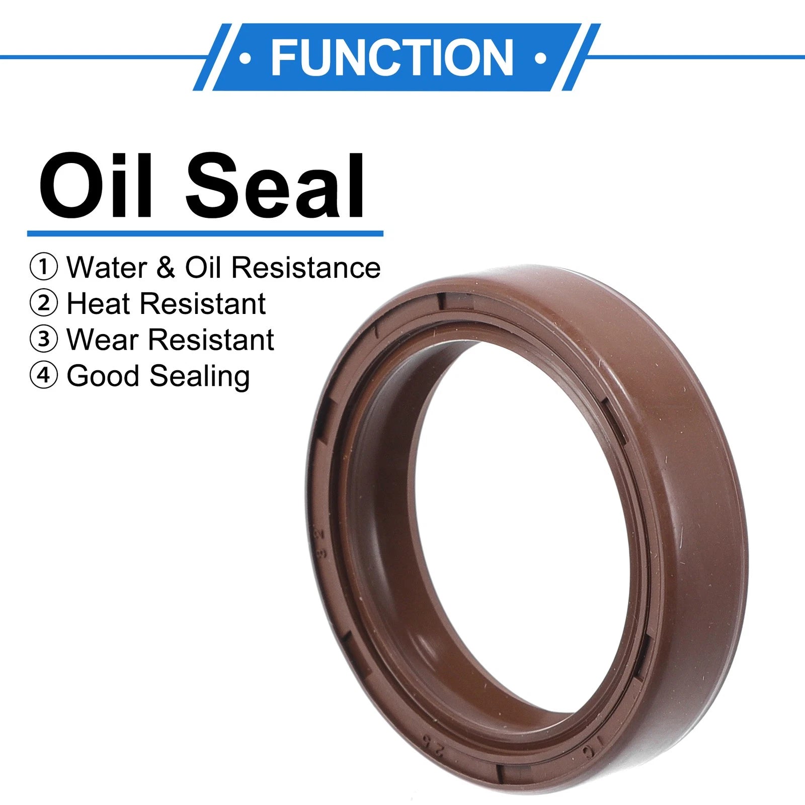 Set of 2 Oil Seal Rotary Shaft Seal FKM Rubber 25x32x7mm