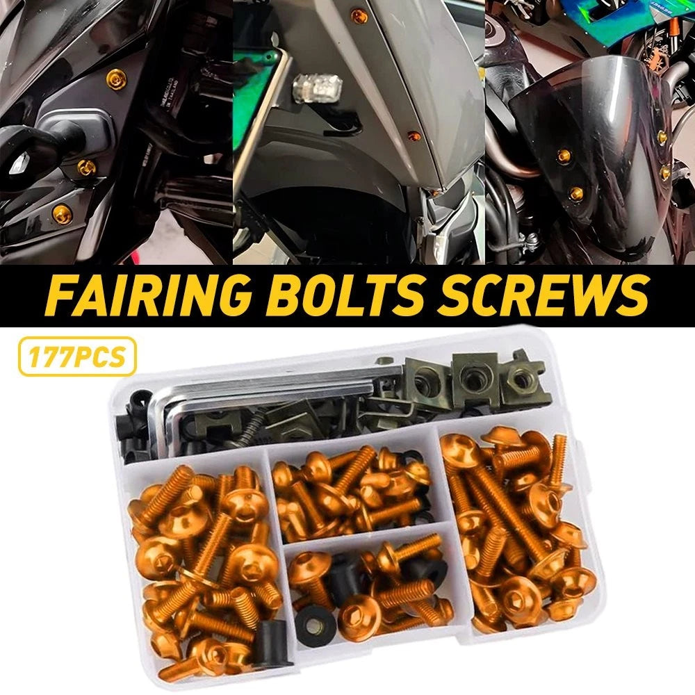 177pcs Fairing Screw Bolt Kit for Suzuki Honda (Complete)