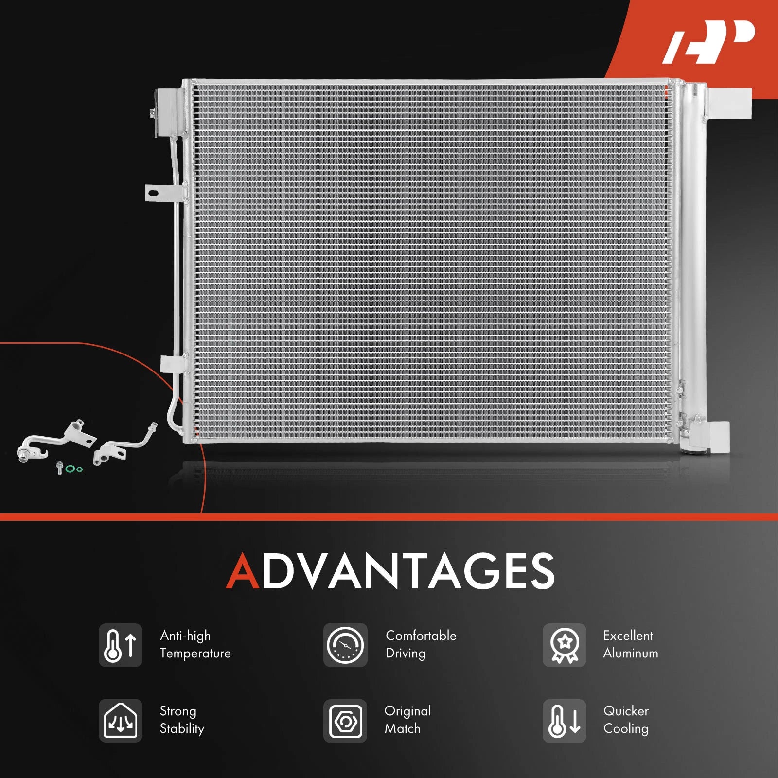 A/C Condenser with Receiver Drier & Bracket for Nissan Frontier (2022–2024)