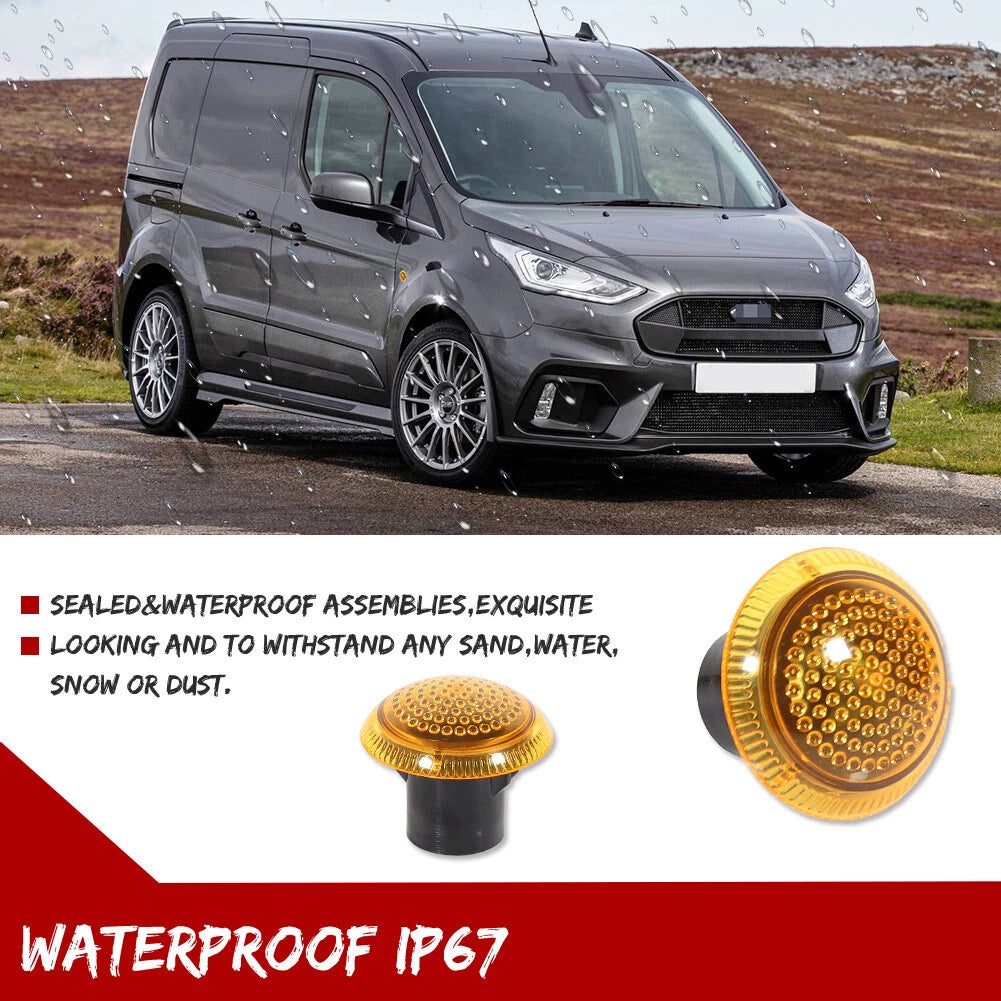 Amber Lens Side Fender Marker Lights for Ford Transit Connect (2010–2021)