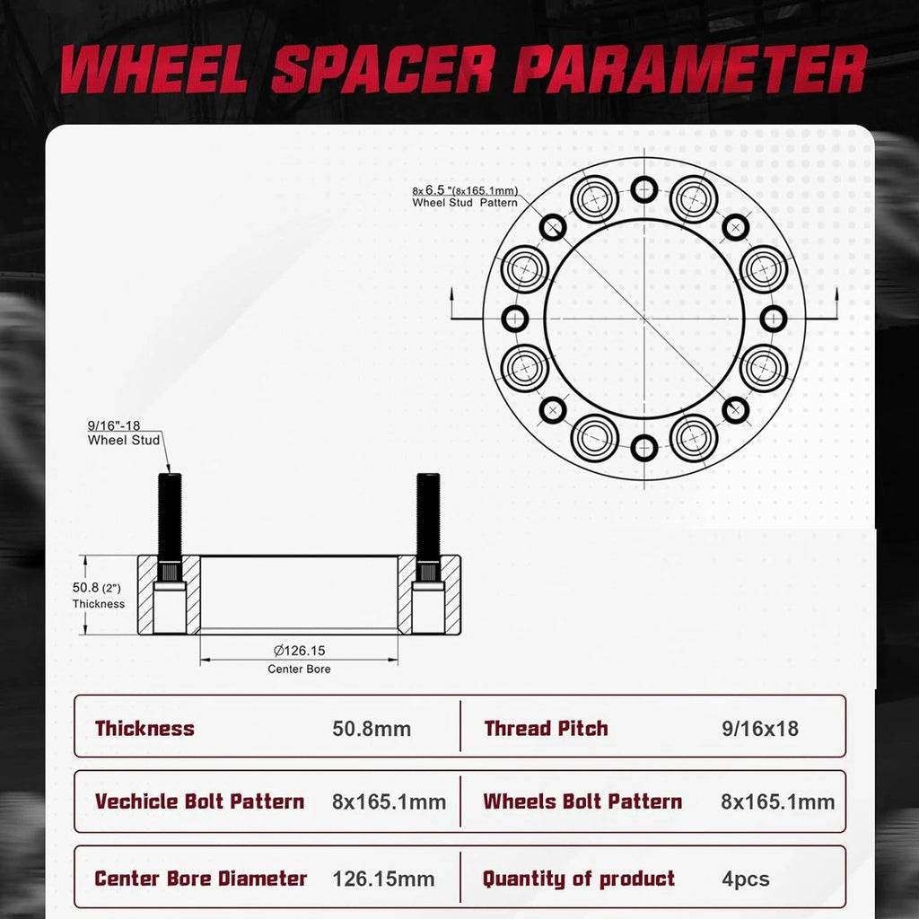 2in Wheel Spacers for Dodge Ram 2500 3500 (1994-2010)