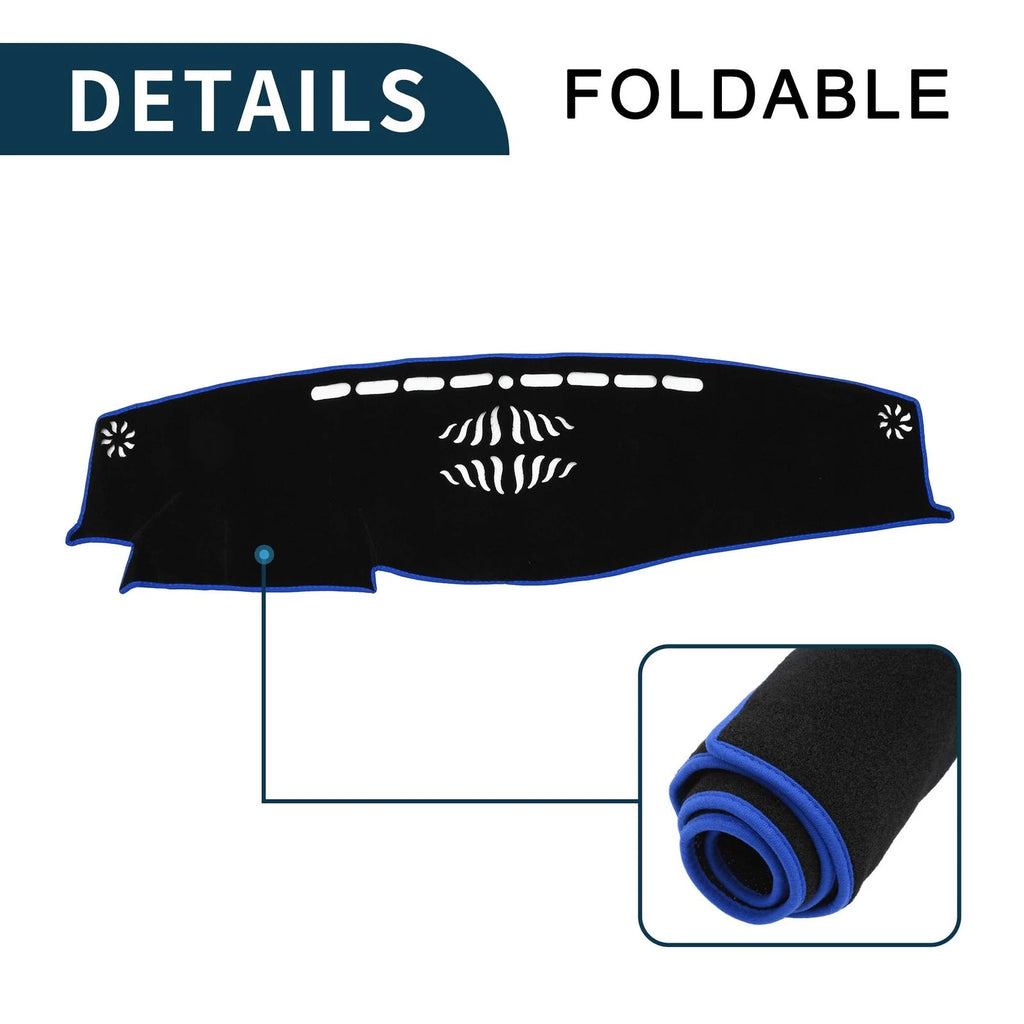 Dashboard Cover Mat for Toyota Crown (2012–2018) with Sticker Black Blue