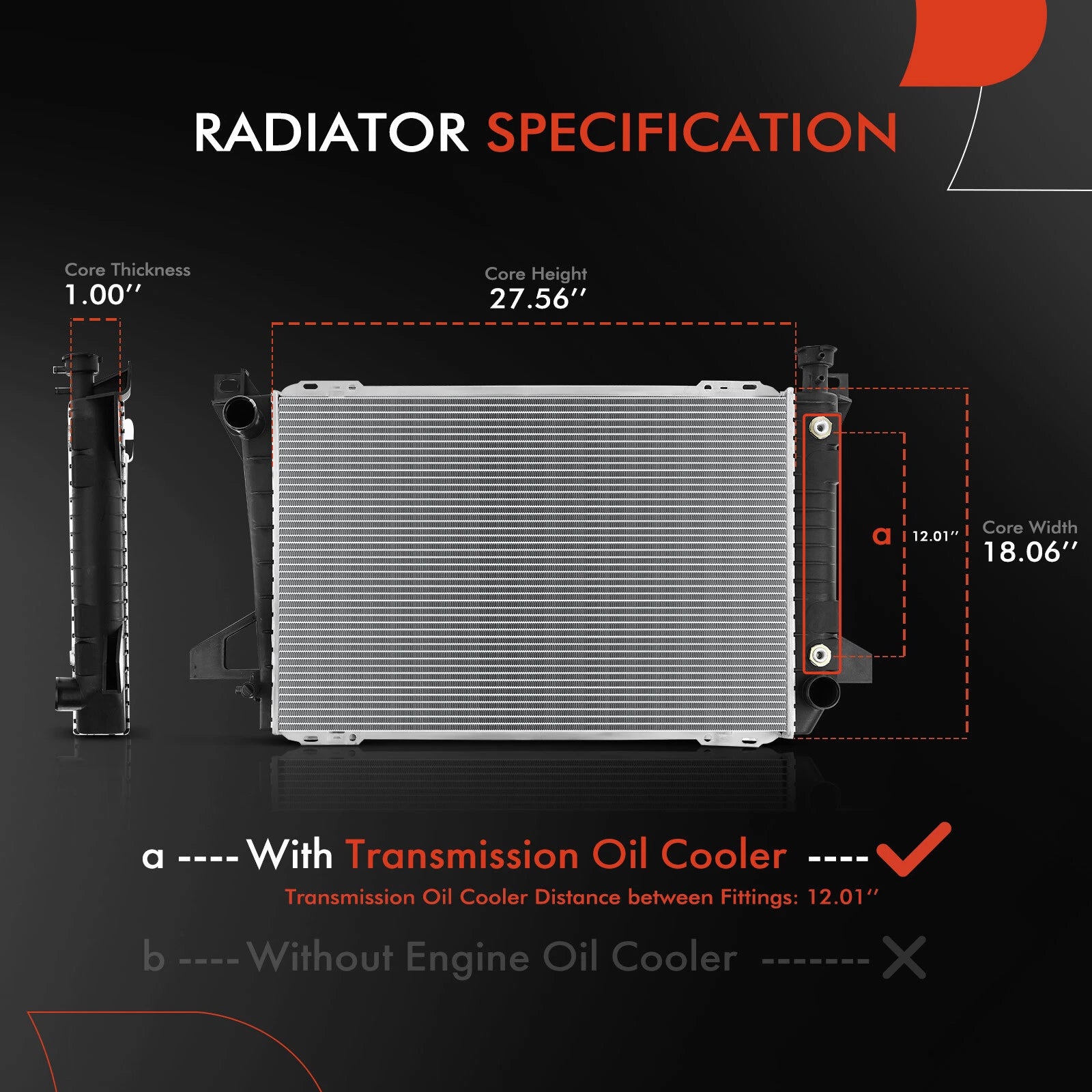 Radiator for Ford F-150 F-250 F-350 Bronco (1985–1996)