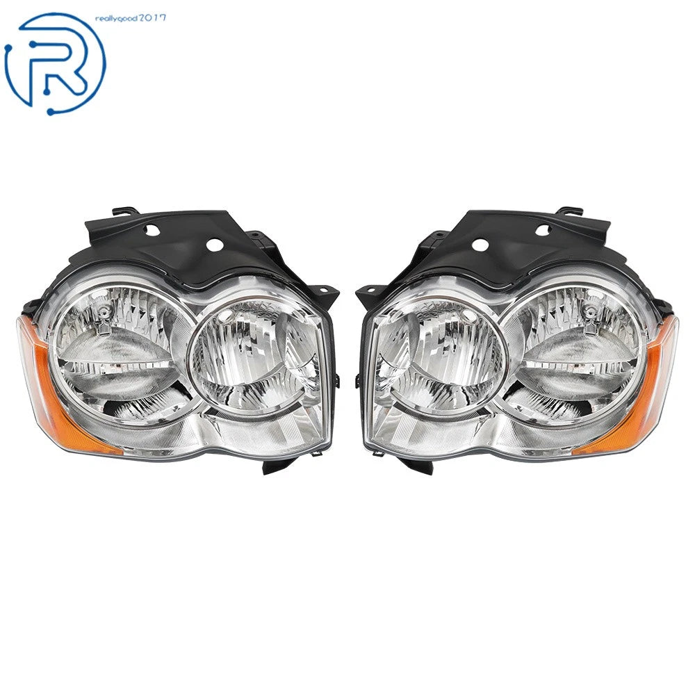 Set of 2 Halogen Headlights for Jeep Grand Cherokee (2008–2010)