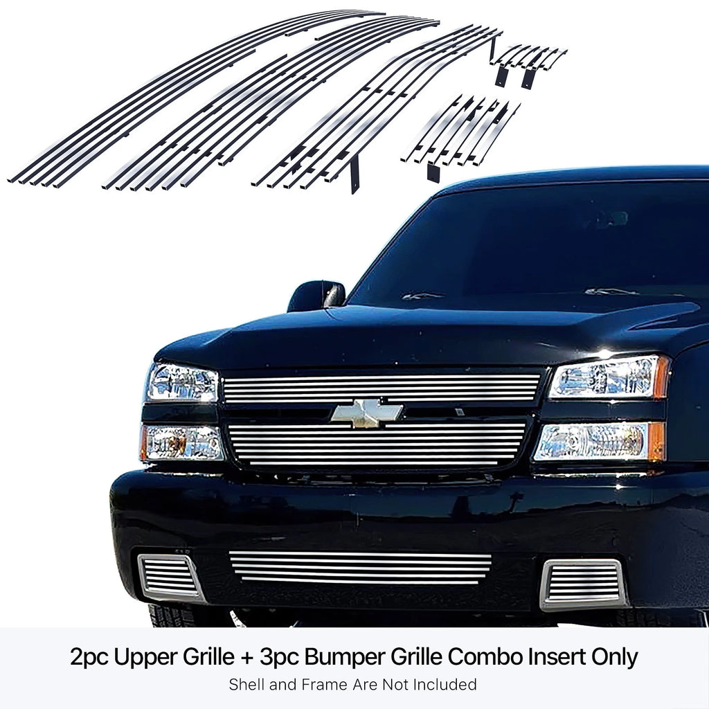 Polished Billet Grille Insert for Chevy Silverado 1500 SS (2003-2006)