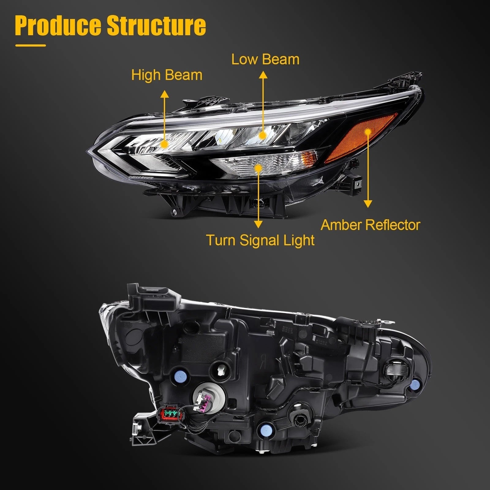 Left Driver Headlight with Bulbs for Nissan Sentra (2024–2025)